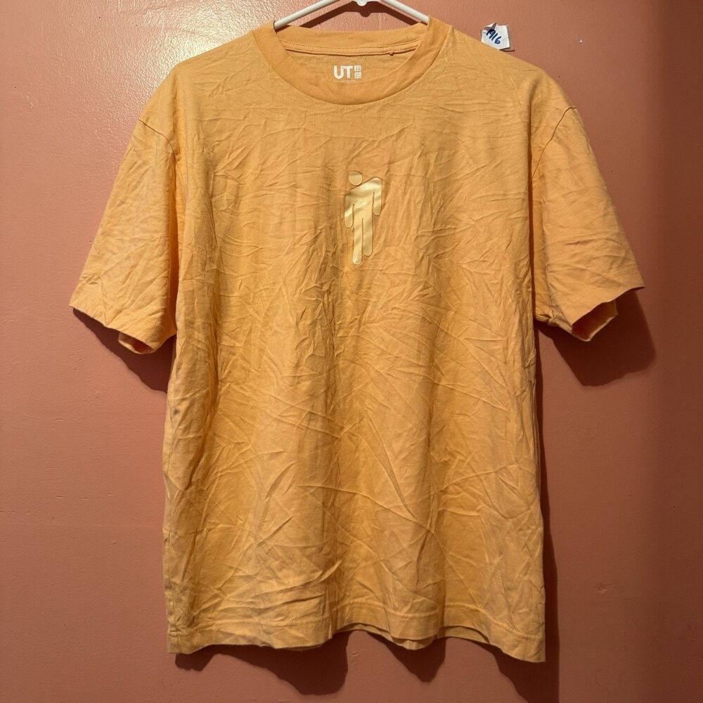 Uniqlo X Billie Eeilish Womens TShirt S Small Orange Singer Tee Shirt